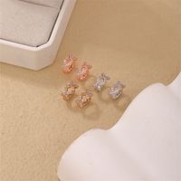 1 Piece Casual Simple Style Geometric Copper Zircon Rose Gold Plated Silver Plated Hoop Earrings main image 4