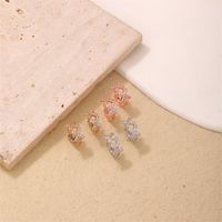 1 Piece Casual Simple Style Geometric Copper Zircon Rose Gold Plated Silver Plated Hoop Earrings main image 5