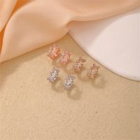 1 Piece Casual Simple Style Geometric Copper Zircon Rose Gold Plated Silver Plated Hoop Earrings main image 1