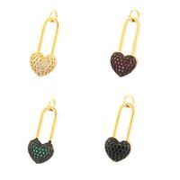 1 Piece Ig Style Elegant Sweet Heart Shape Lock Copper Plating Inlay Pendant Jewelry Accessories main image 6