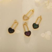 1 Pieza Estilo Ig Elegante Dulce Forma De Corazón Cerrar Con Llave Cobre Enchapado Embutido Colgante Accesorios De Joyería main image 1