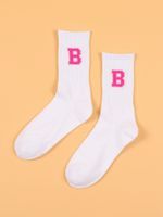 Unisex Casual Sports Letter Cotton Crew Socks A Pair sku image 11