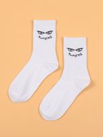 Unisex Casual Sports Letter Cotton Crew Socks A Pair sku image 16
