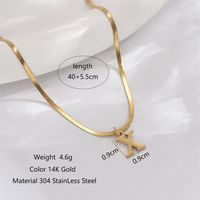 Edelstahl 304 Einfacher Stil Polieren Überzug Buchstabe Halskette Mit Anhänger sku image 2