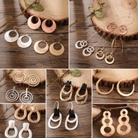 1 Pair Exaggerated Simple Style Circle Plating Alloy Copper Silver Plated Drop Earrings main image 1