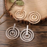 1 Pair Exaggerated Simple Style Circle Plating Alloy Copper Silver Plated Drop Earrings main image 3