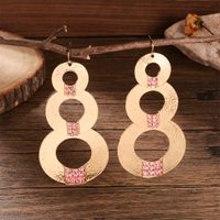 1 Pair Exaggerated Simple Style Circle Plating Alloy Copper Silver Plated Drop Earrings main image 4