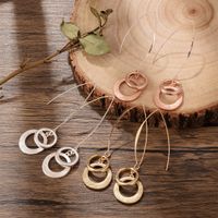 1 Pair Exaggerated Simple Style Circle Plating Alloy Copper Silver Plated Drop Earrings main image 7