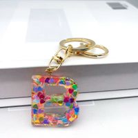 Luxurious Letter Colorful Arylic Unisex Bag Pendant Keychain sku image 2