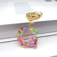 Luxurious Letter Colorful Arylic Unisex Bag Pendant Keychain sku image 7