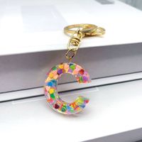 Luxurious Letter Colorful Arylic Unisex Bag Pendant Keychain sku image 3
