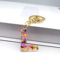 Luxurious Letter Colorful Arylic Unisex Bag Pendant Keychain sku image 12