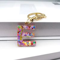 Luxurious Letter Colorful Arylic Unisex Bag Pendant Keychain sku image 5
