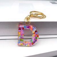 Luxurious Letter Colorful Arylic Unisex Bag Pendant Keychain sku image 4