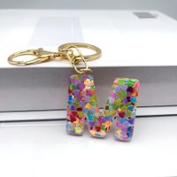 Luxurious Letter Colorful Arylic Unisex Bag Pendant Keychain sku image 13
