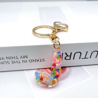 Luxurious Letter Colorful Arylic Unisex Bag Pendant Keychain sku image 10