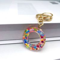 Luxurious Letter Colorful Arylic Unisex Bag Pendant Keychain sku image 15