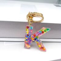 Luxurious Letter Colorful Arylic Unisex Bag Pendant Keychain sku image 11