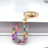 Luxurious Letter Colorful Arylic Unisex Bag Pendant Keychain sku image 21