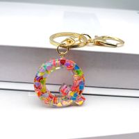 Luxurious Letter Colorful Arylic Unisex Bag Pendant Keychain sku image 17