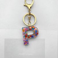 Luxurious Letter Colorful Arylic Unisex Bag Pendant Keychain sku image 16