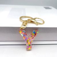 Luxurious Letter Colorful Arylic Unisex Bag Pendant Keychain sku image 25