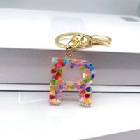 Luxurious Letter Colorful Arylic Unisex Bag Pendant Keychain sku image 18