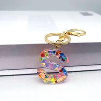 Luxurious Letter Colorful Arylic Unisex Bag Pendant Keychain sku image 19