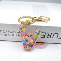 Luxurious Letter Colorful Arylic Unisex Bag Pendant Keychain sku image 22