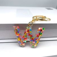 Luxurious Letter Colorful Arylic Unisex Bag Pendant Keychain sku image 23