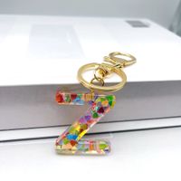 Luxurious Letter Colorful Arylic Unisex Bag Pendant Keychain sku image 26