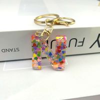 Luxurious Letter Colorful Arylic Unisex Bag Pendant Keychain sku image 14