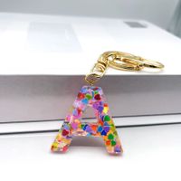 Luxurious Letter Colorful Arylic Unisex Bag Pendant Keychain sku image 1