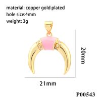 1 Piece Ig Style Hip-hop Commute Moon Horns Copper Plating Inlay Pendant Jewelry Accessories sku image 7