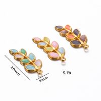5 Pcs/package Simple Style Leaves Stainless Steel Enamel Plating Jewelry Accessories main image 2