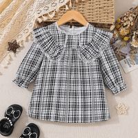 British Style Solid Color Cotton Girls Dresses sku image 2