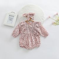 Cute Color Block Printing Cotton Baby Rompers main image 4