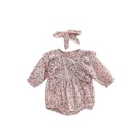 Cute Color Block Printing Cotton Baby Rompers main image 2