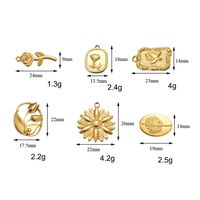 10 Pcs/package Simple Style Rose Flower Butterfly Stainless Steel Plating Pendant Jewelry Accessories main image 2