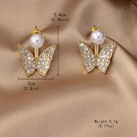 1 Pair Elegant Butterfly Plating Alloy Zinc Ear Studs main image 5