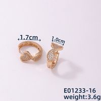 1 Pair Casual Simple Style Geometric Copper Zircon Hoop Earrings sku image 3