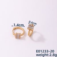 1 Paar Lässig Einfacher Stil Geometrisch Kupfer Zirkon Reif Ohrringe sku image 5