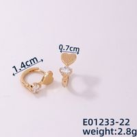 1 Pair Casual Simple Style Geometric Copper Zircon Hoop Earrings sku image 1