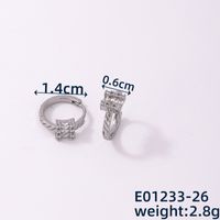 1 Pair Casual Simple Style Geometric Copper Zircon Hoop Earrings sku image 6
