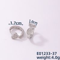 1 Pair Casual Simple Style Geometric Copper Zircon Hoop Earrings sku image 4