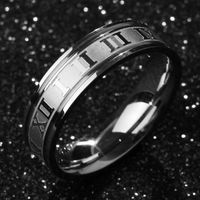 Casual Hip-hop Roman Numeral Titanium Steel Plating Unisex Rings sku image 1