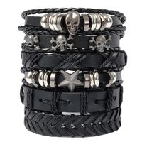 Retro Skull Pu Leather Unisex Wristband sku image 1