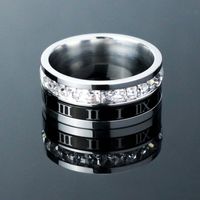Hip-hop Simple Style Roman Numeral Titanium Steel Plating Unisex Anxiety Ring main image 4