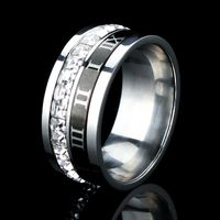 Hip-hop Simple Style Roman Numeral Titanium Steel Plating Unisex Anxiety Ring sku image 1