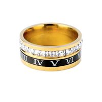 Hip-hop Simple Style Roman Numeral Titanium Steel Plating Unisex Anxiety Ring main image 3